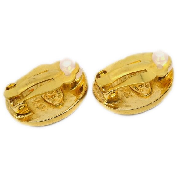 Chanel Oval Earrings Clip-On Gold - Picture 3 of 4